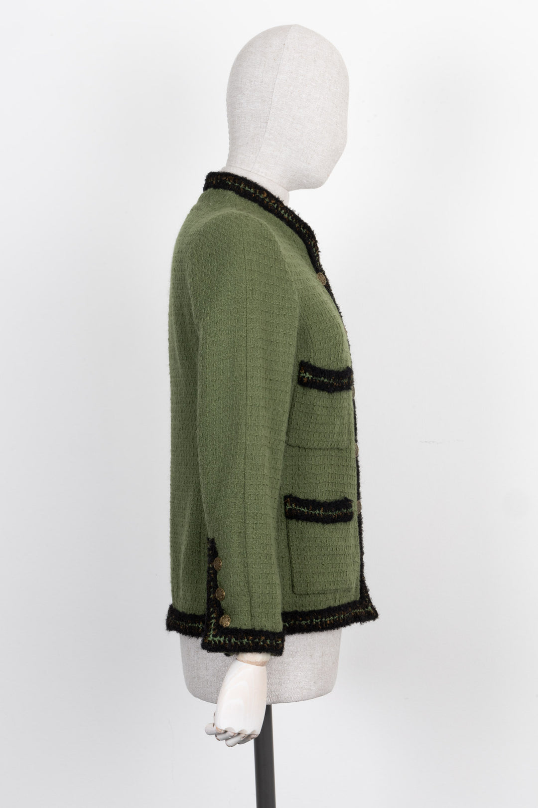 CHANEL Jacket Tweed Green Paris-Shanghai 10A