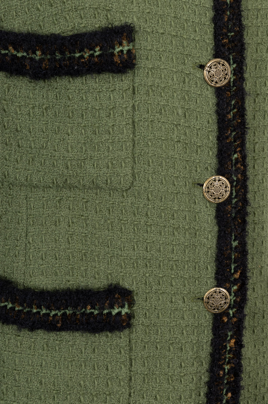 CHANEL Jacket Tweed Green Paris-Shanghai 10A