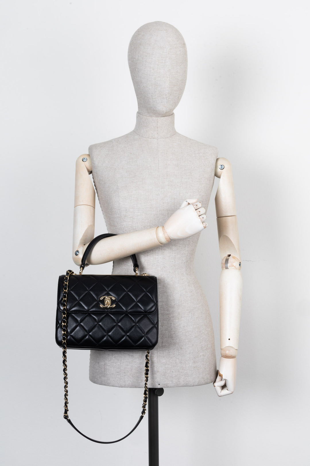 CHANEL Trendy Bag Quilted Black