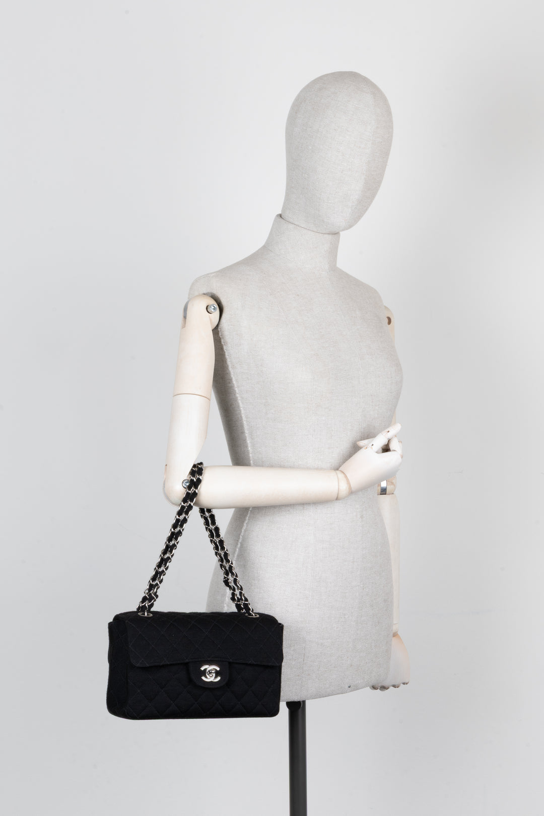 CHANEL Small Double Sided Flap Bag Jersey Black