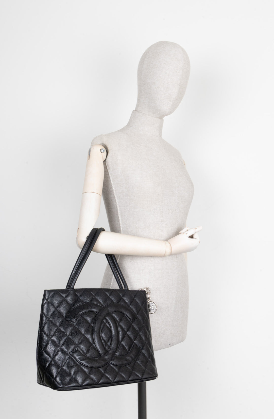 CHANEL Medaillon CC Top Handle Bag Black