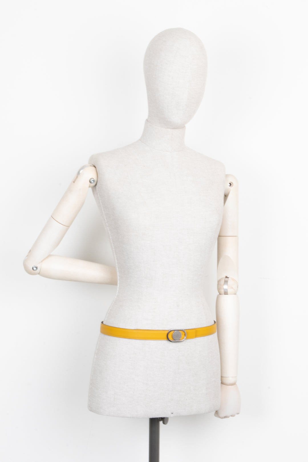 HERMÈS Round Buckle Belt Etoupe Yellow