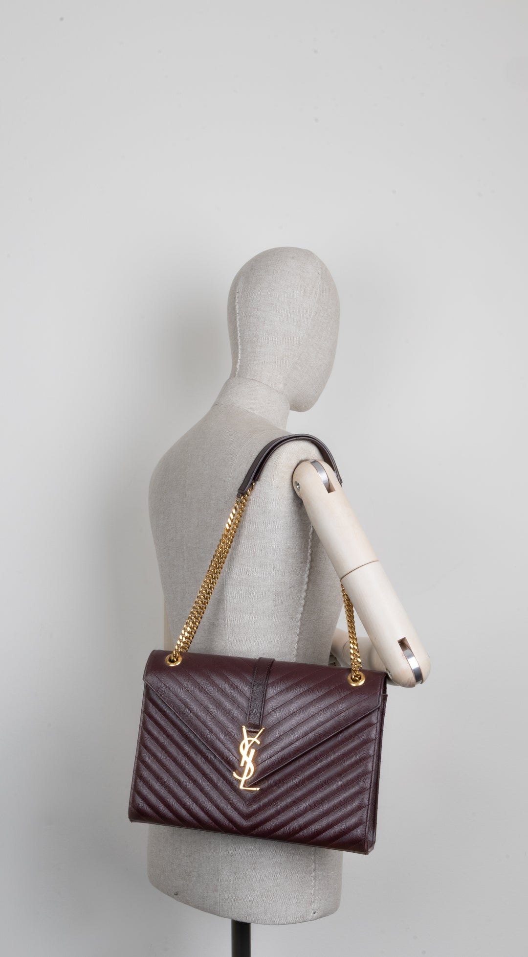 SAINT LAURENT Classic Envelope Bag Large Bordeaux