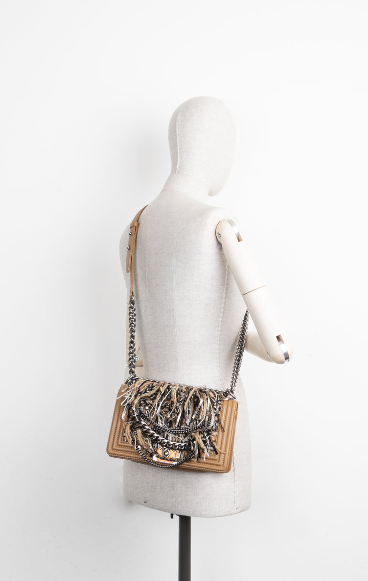 CHANEL Old Medium Boy Bag Limited Tweed Edition