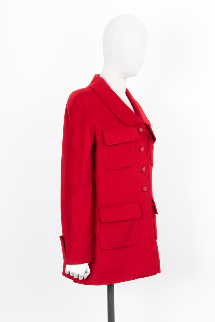 CHANEL Jacket Cashmere Red