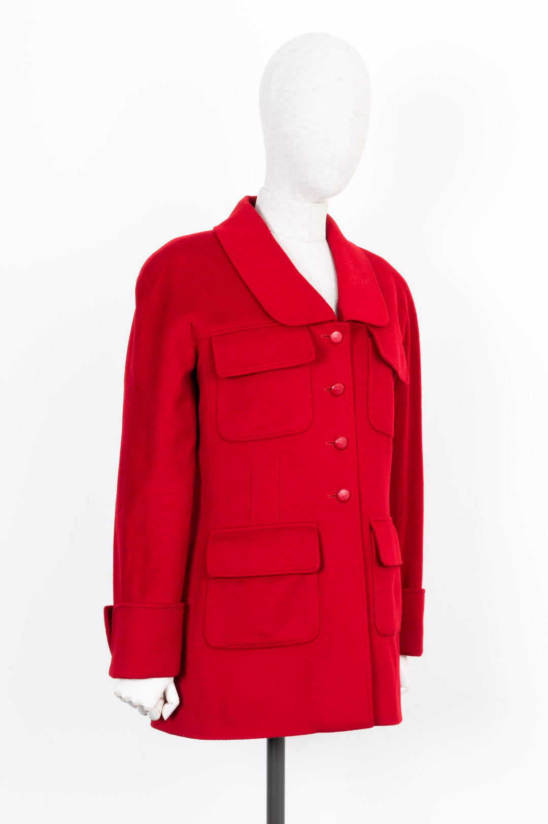CHANEL Jacket Cashmere Red