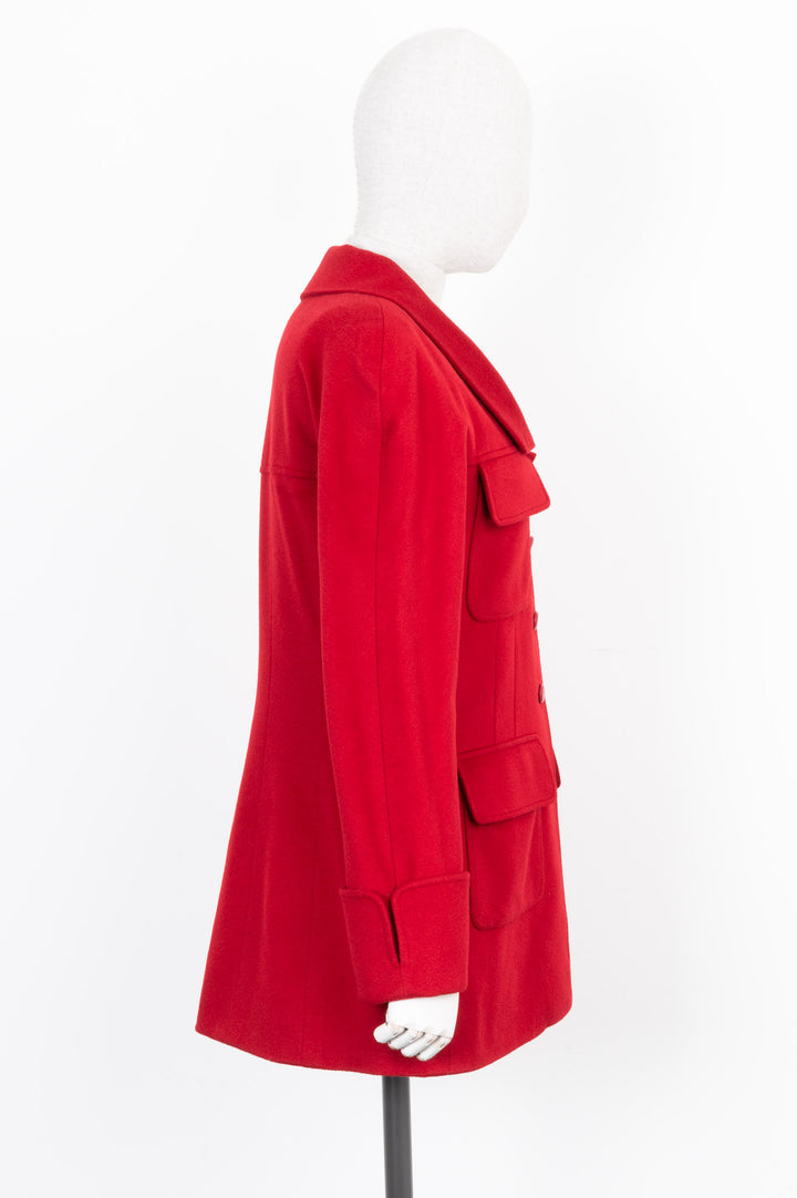 CHANEL Jacket Cashmere Red