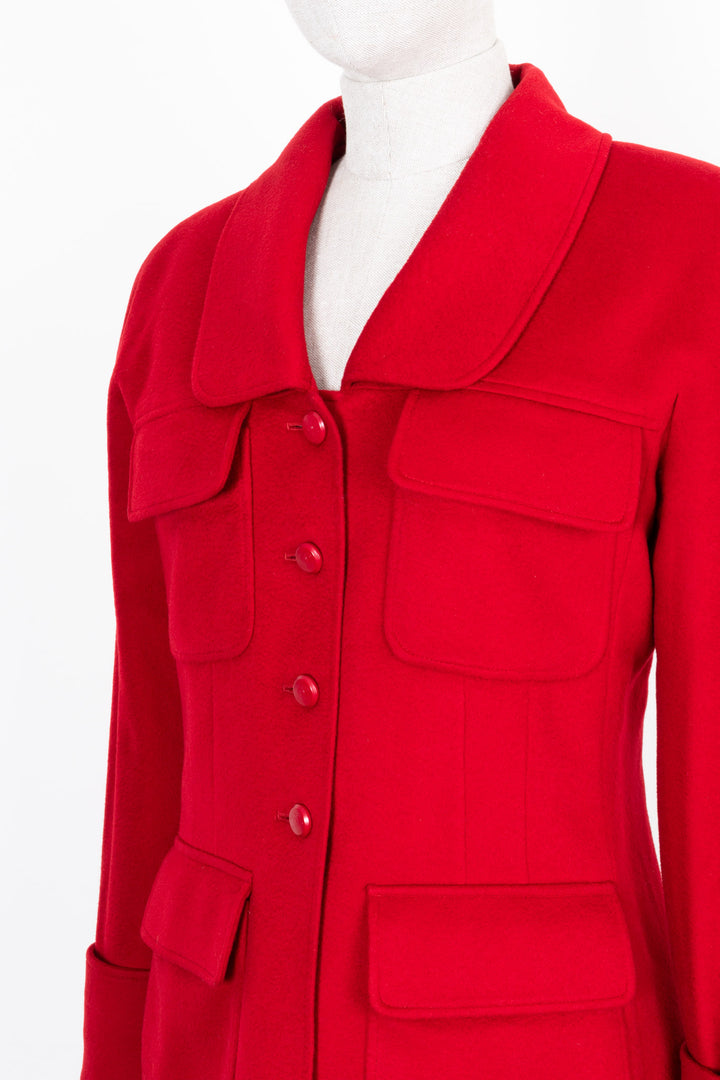 CHANEL Jacket Cashmere Red