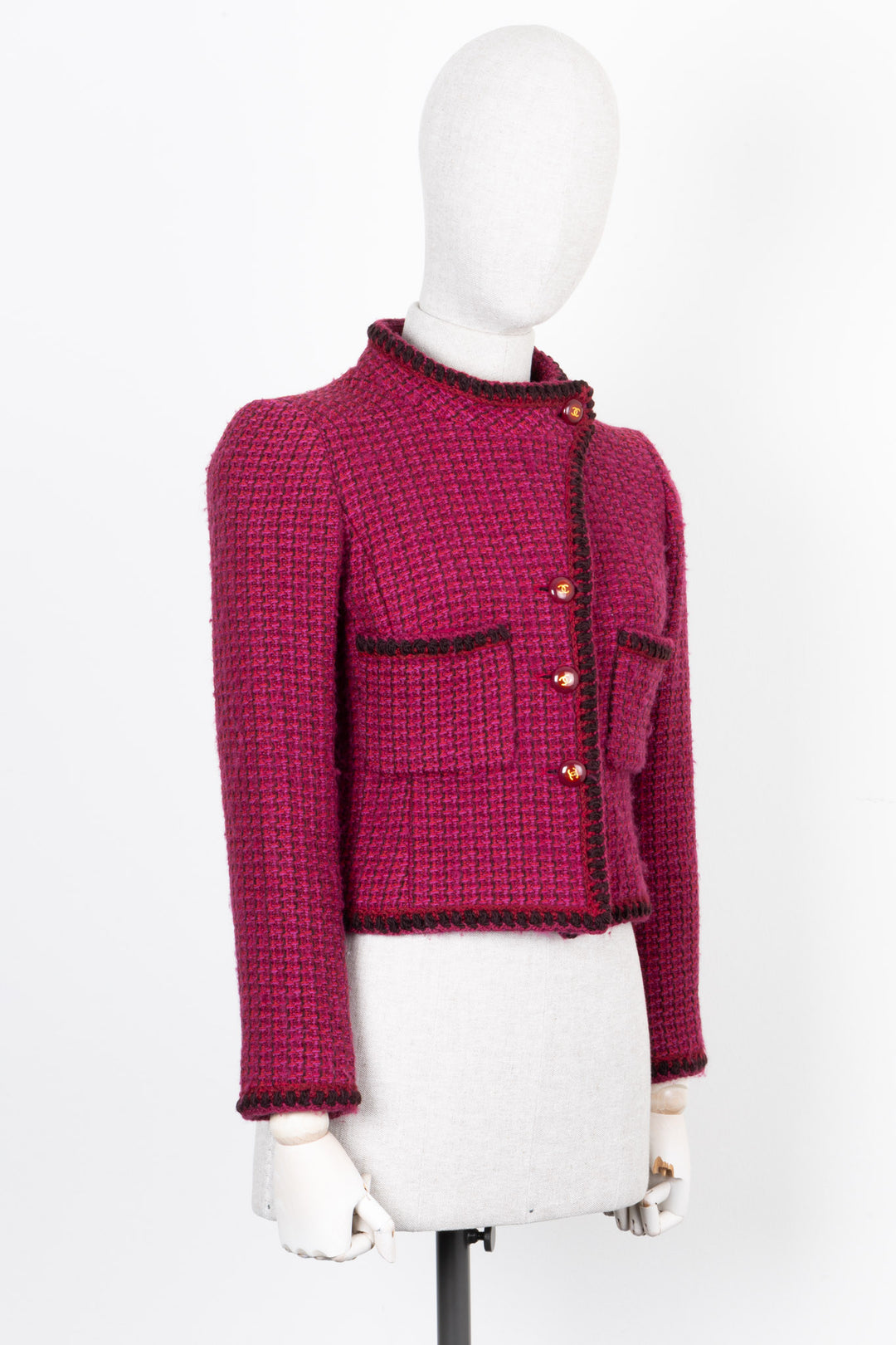 CHANEL Tweed Asymmetric Jacket Purple