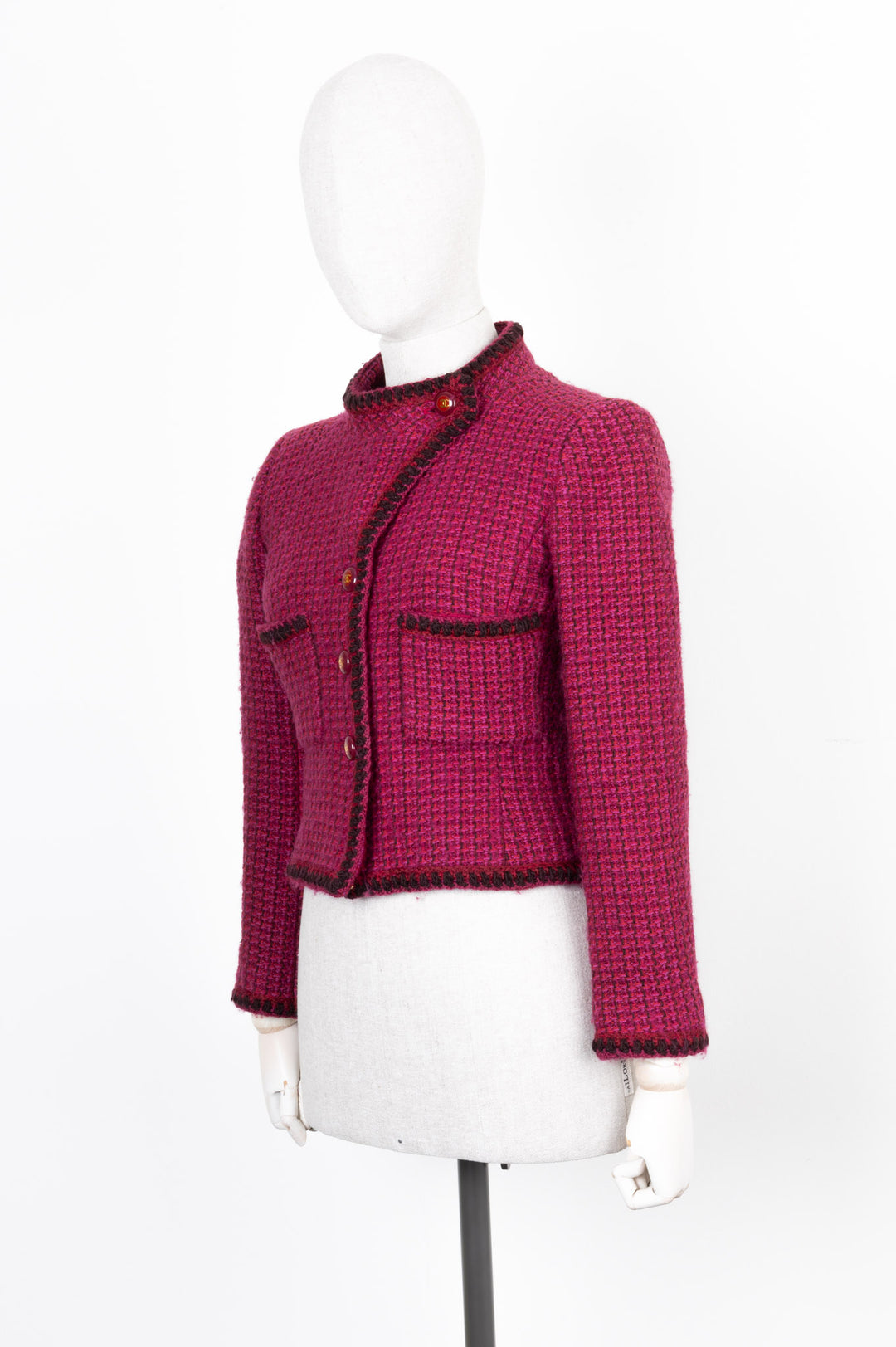 CHANEL Tweed Asymmetric Jacket Purple