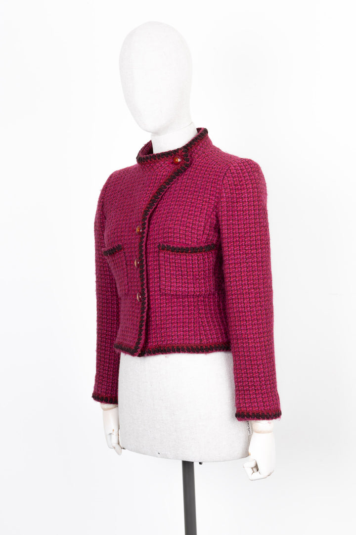 CHANEL Tweed Asymmetric Jacket Purple