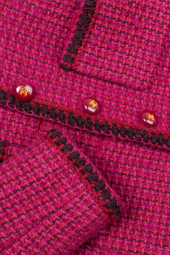 CHANEL Tweed Asymmetric Jacket Purple