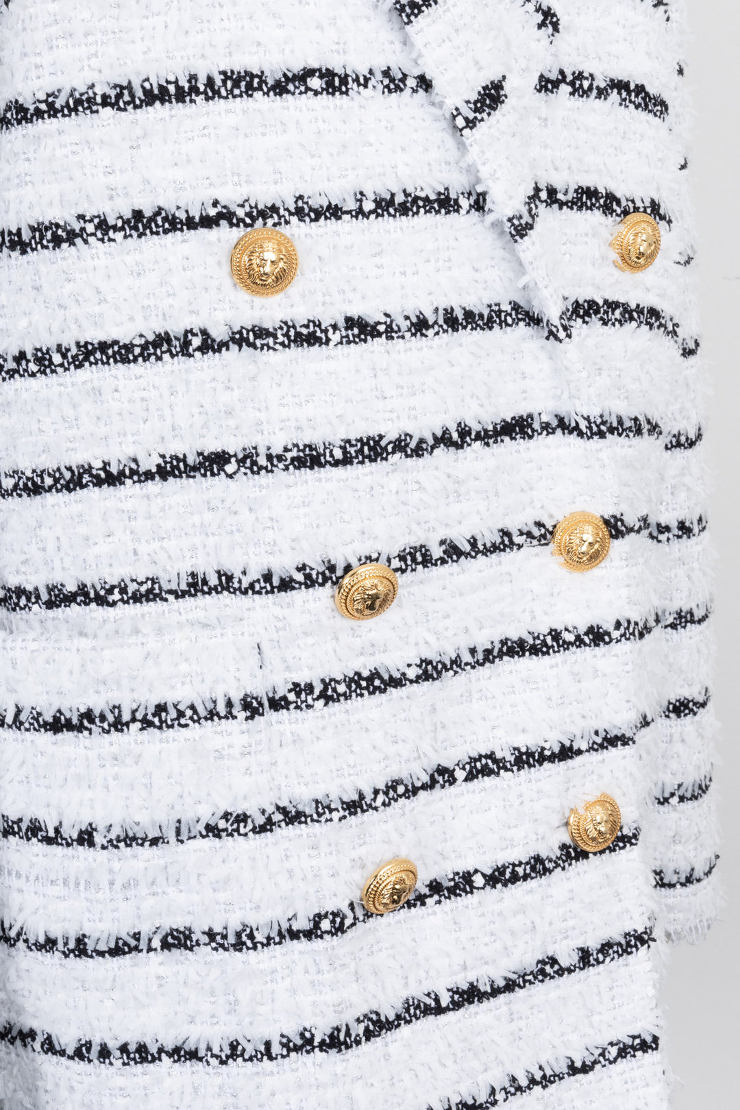 BALMAIN Oversized Jacket White Black Stripes