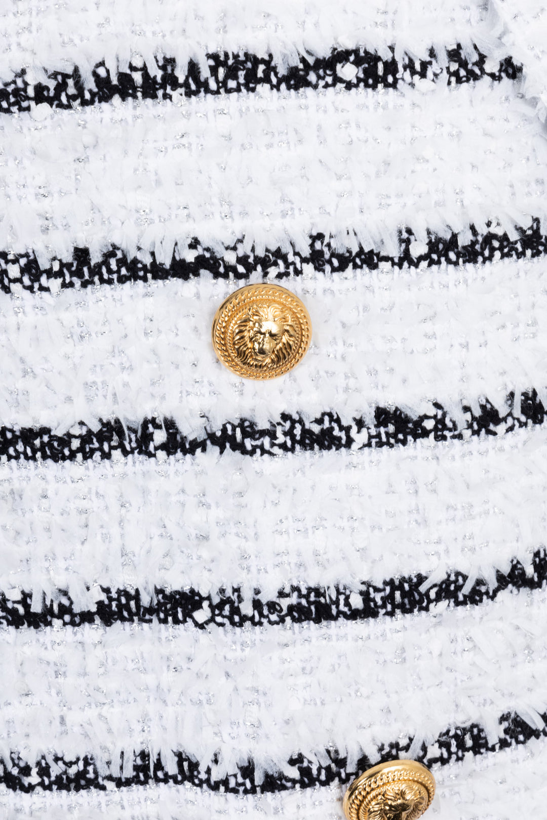 BALMAIN Oversized Jacket White Black Stripes