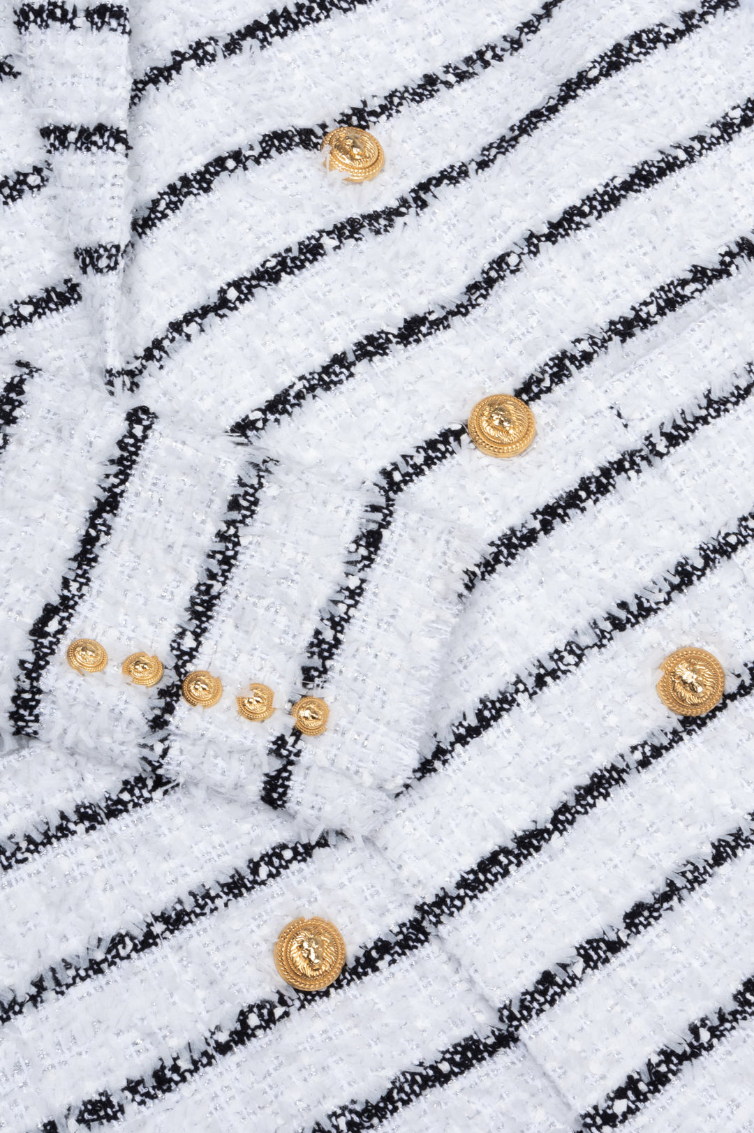 BALMAIN Oversized Jacket White Black Stripes