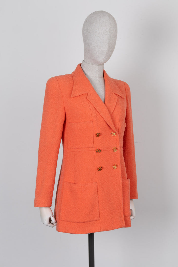 CHANEL Jacket Tweed Coral 96 Cruise