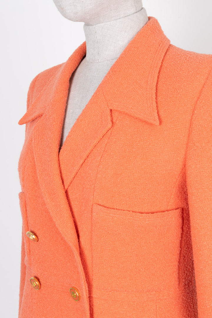 CHANEL Jacket Tweed Coral 96 Cruise