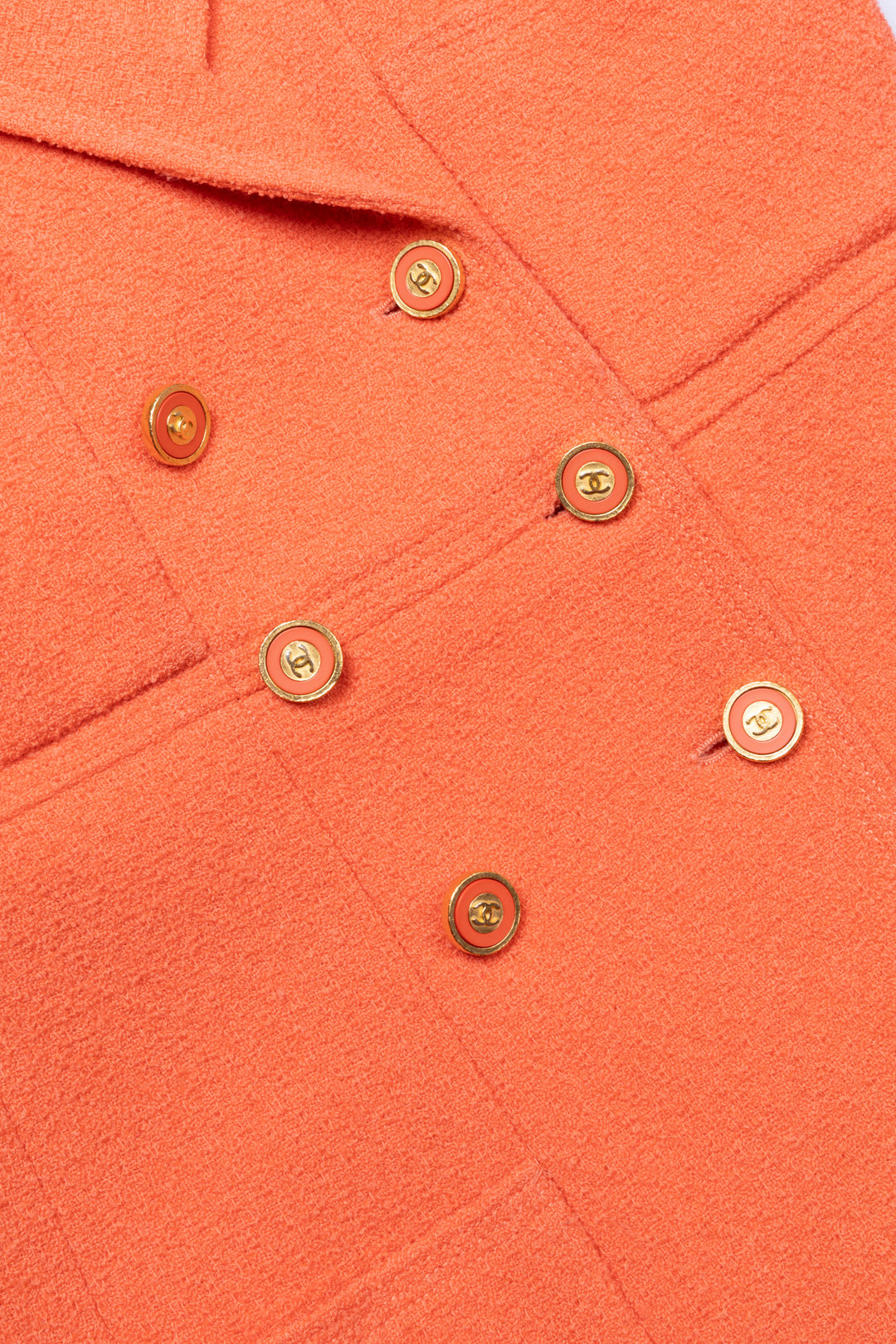 CHANEL Jacket Tweed Coral 96 Cruise