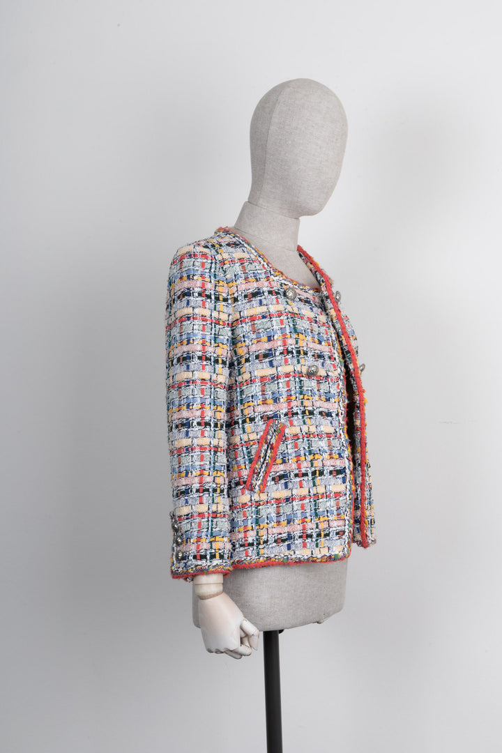 CHANEL 2015 Fantasy Tweed Jacket Multicolor