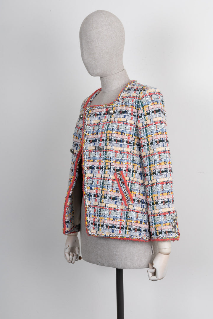 CHANEL 2015 Fantasy Tweed Jacket Multicolor