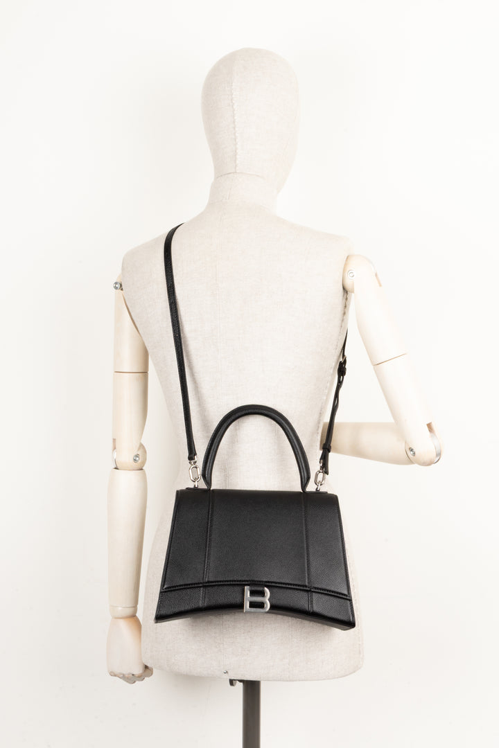 BALENCIAGA Hourglass Medium Crossbody Bag Black