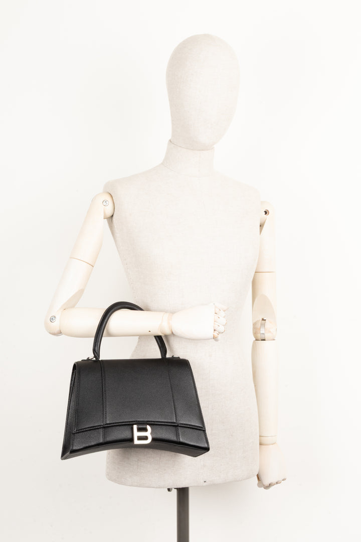 BALENCIAGA Hourglass Medium Crossbody Bag Black