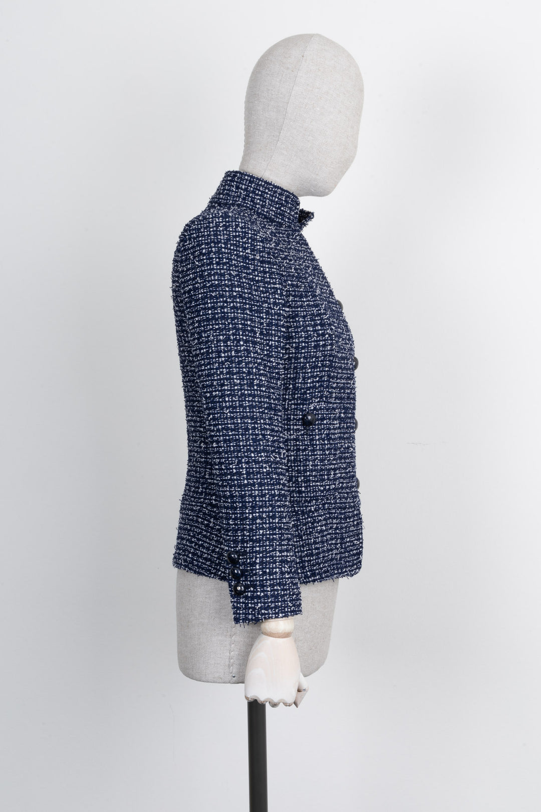 CHANEL 2015 Military Tweed Jacket Blue