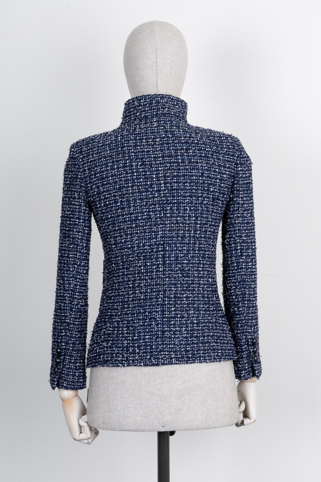 CHANEL 2015 Military Tweed Jacket Blue