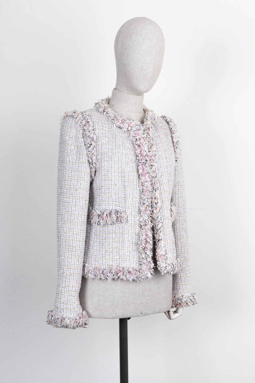 CHANEL 2004 Fringed Tweed Jacket