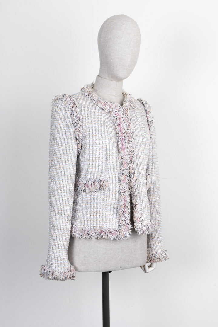 CHANEL 2004 Fringed Tweed Jacket