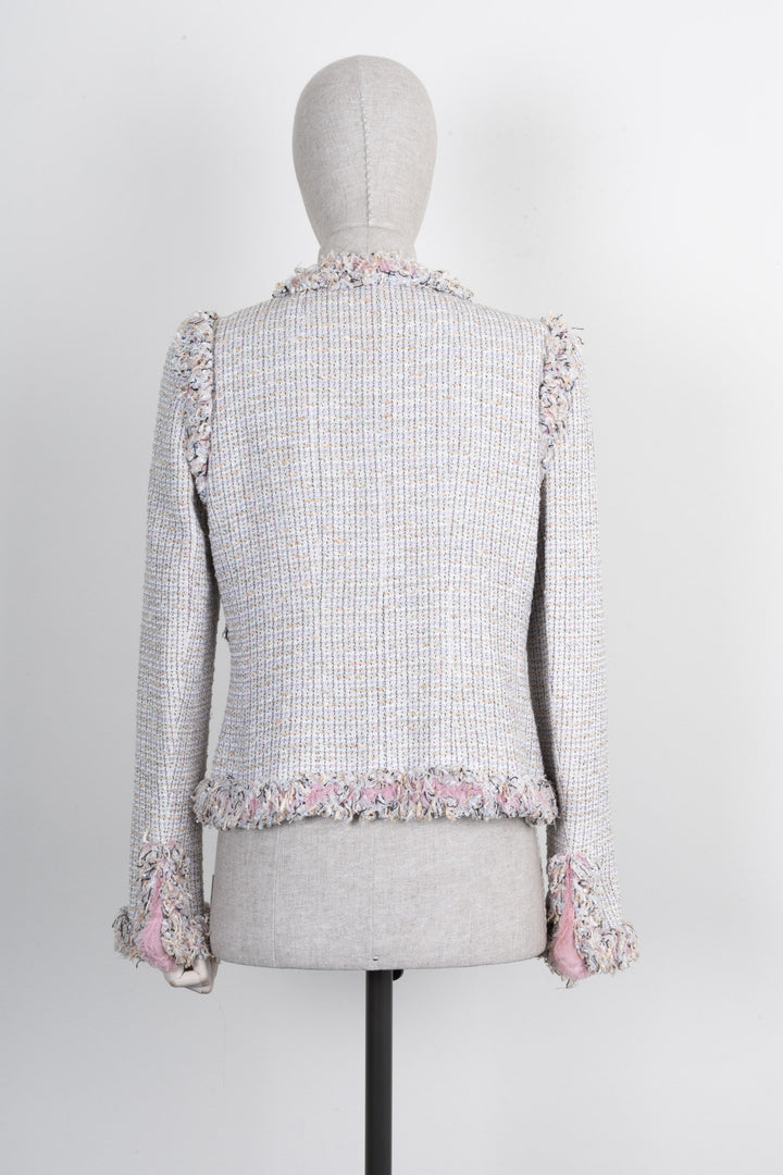 CHANEL 2004 Fringed Tweed Jacket