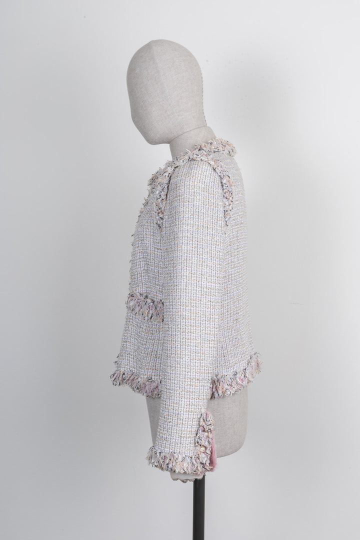 CHANEL 2004 Fringed Tweed Jacket