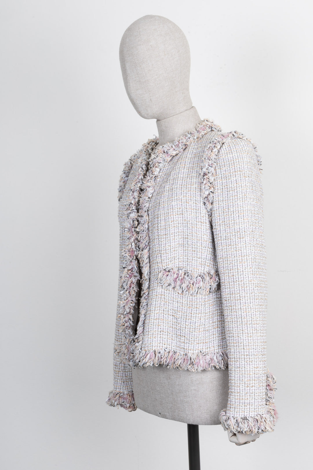 CHANEL 2004 Fringed Tweed Jacket