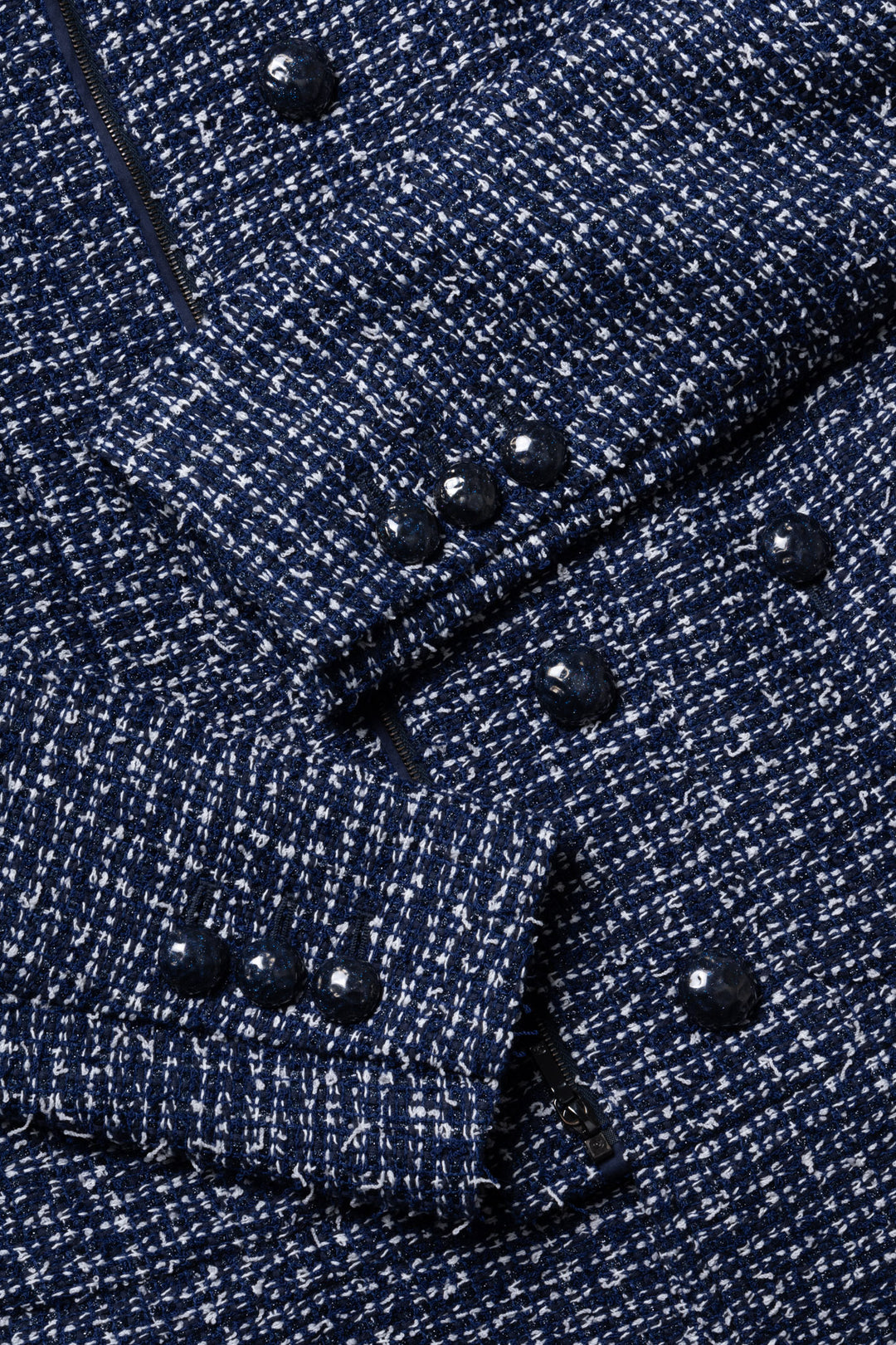 CHANEL 2015 Military Tweed Jacket Blue
