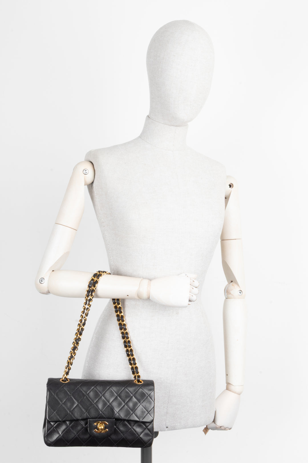 CHANEL Vintage Small Double Flap Bag Black