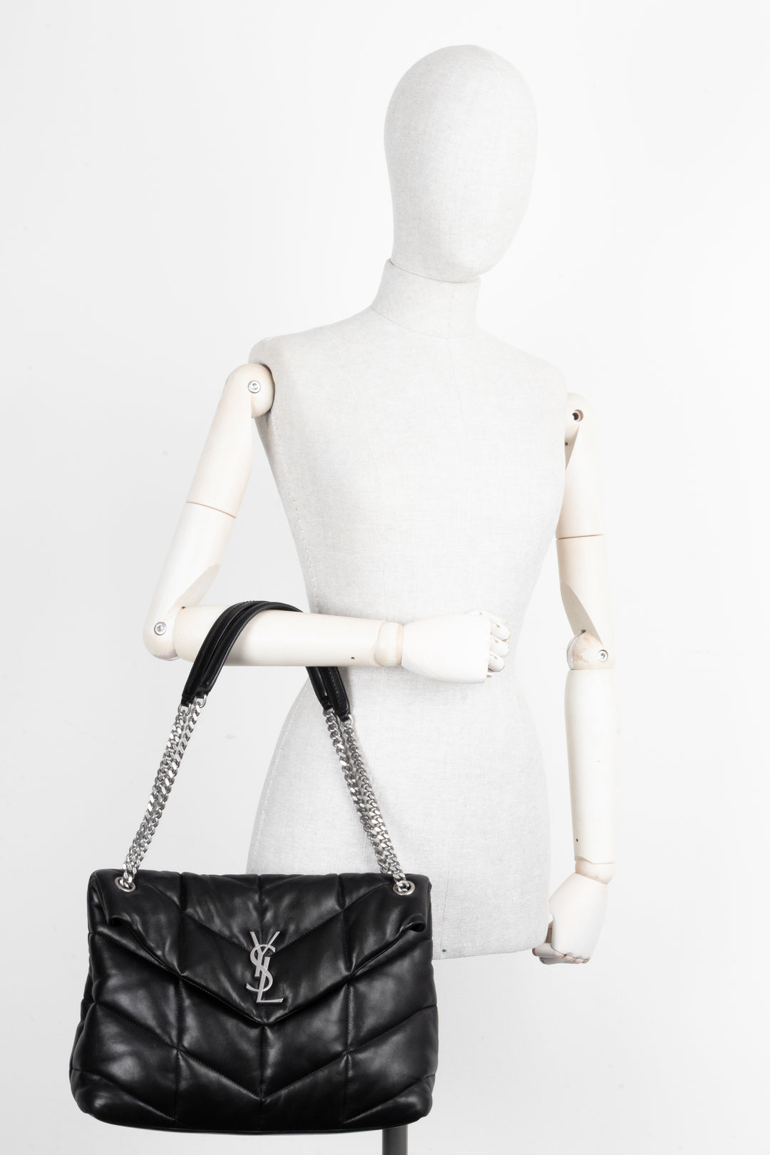 SAINT LAURENT Medium LouLou Puffer Bag Black