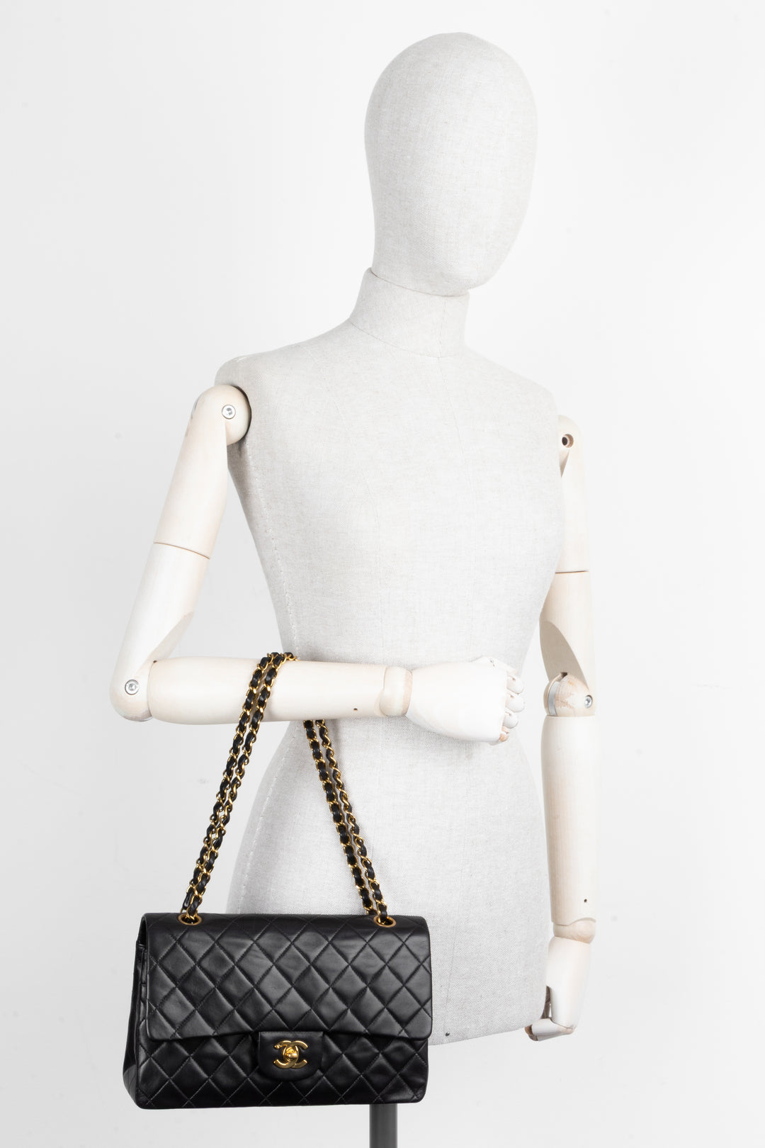 CHANEL Vintage Medium Double Flap Bag Black