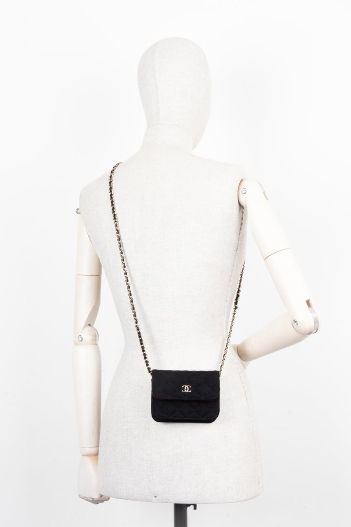 CHANEL Micro Flap Bag Black