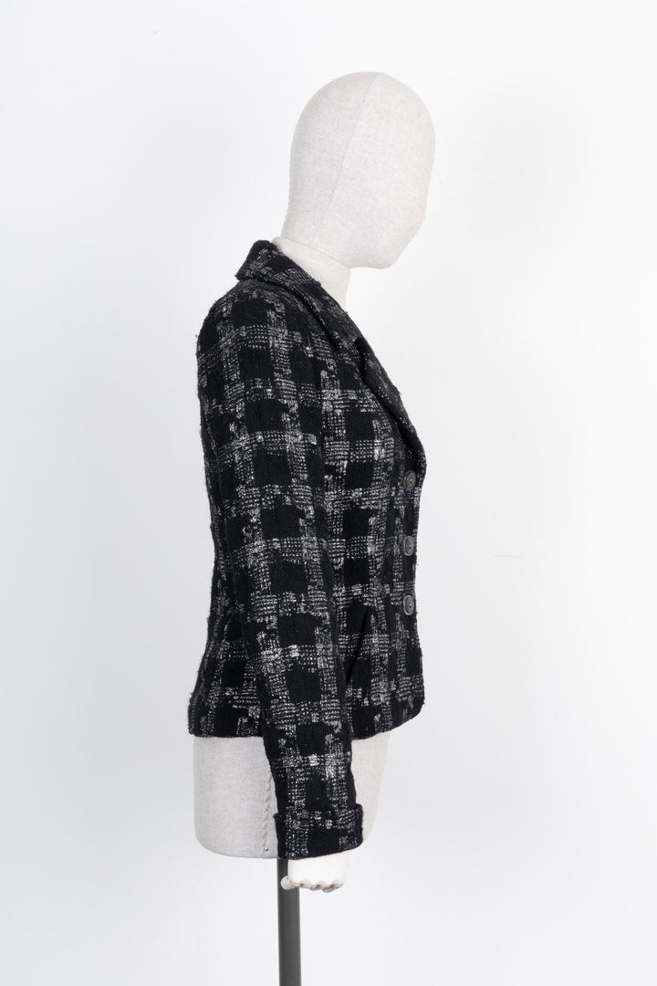CHANEL Jacket Silver Black