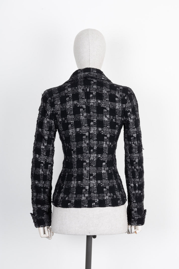 CHANEL Jacket Silver Black