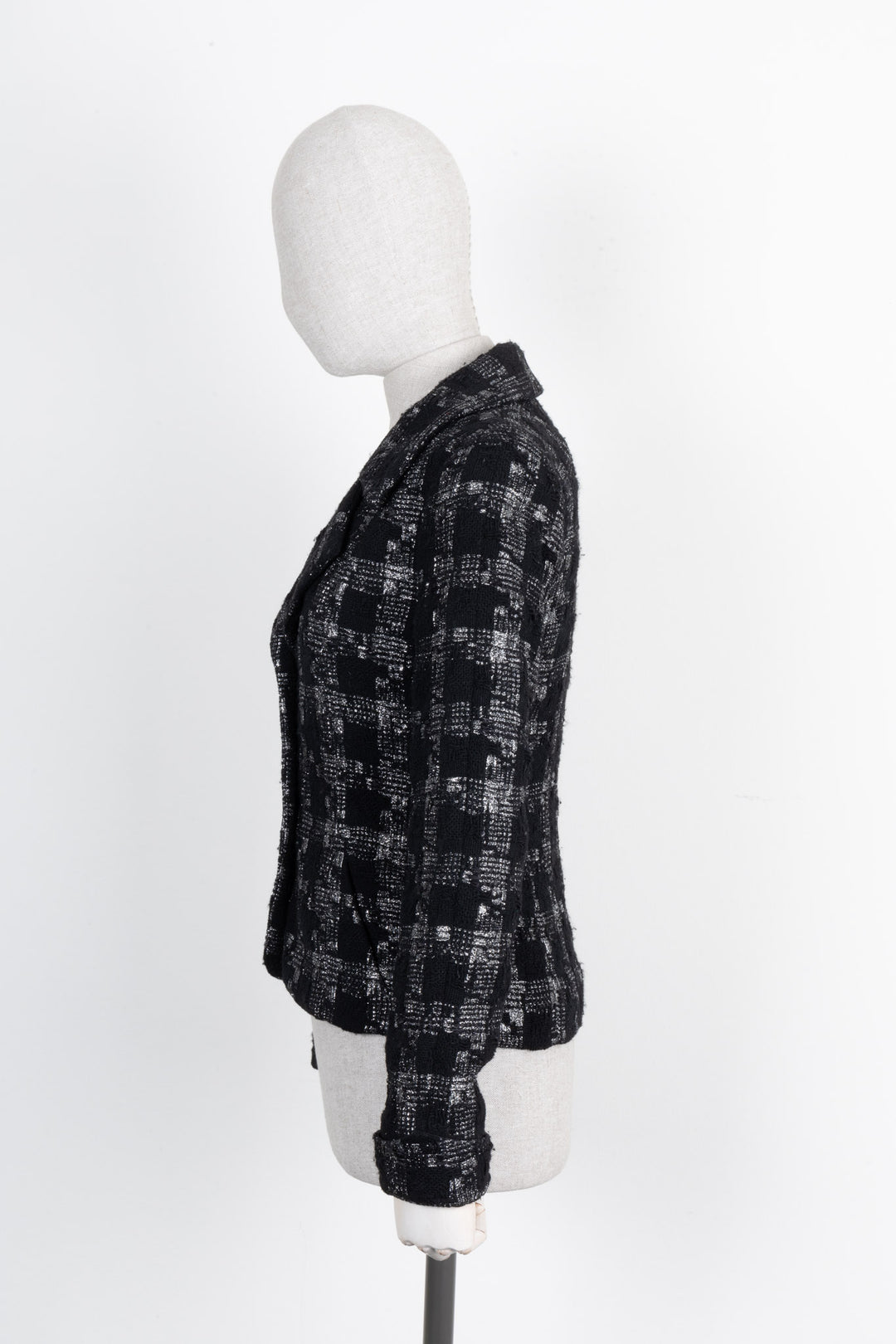 CHANEL Jacket Silver Black