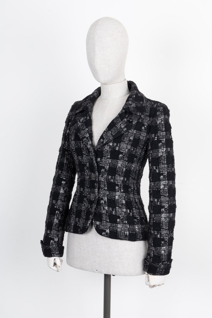 CHANEL Jacket Silver Black