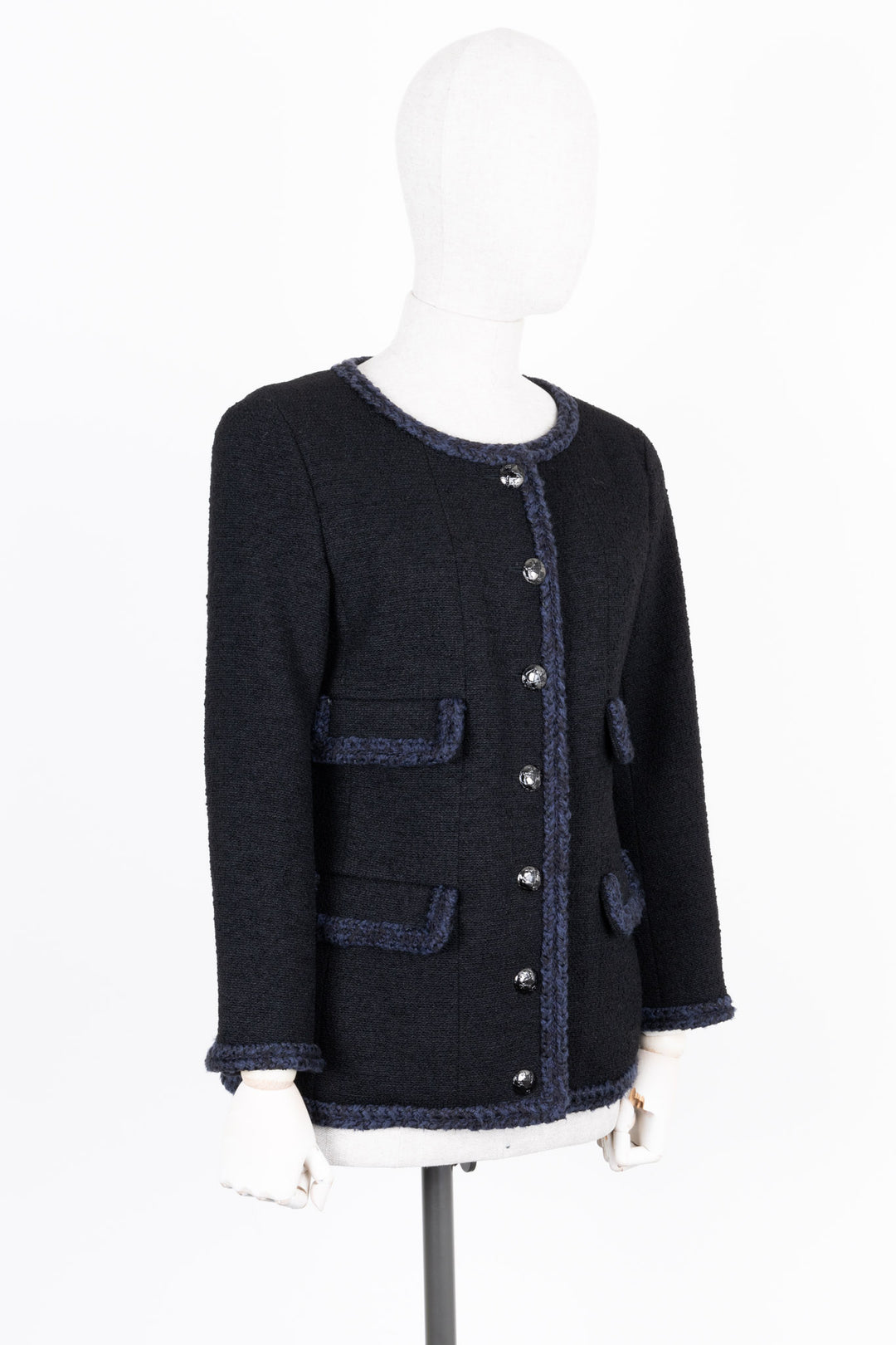 CHANEL Four Pocket Tweed Jacket Black