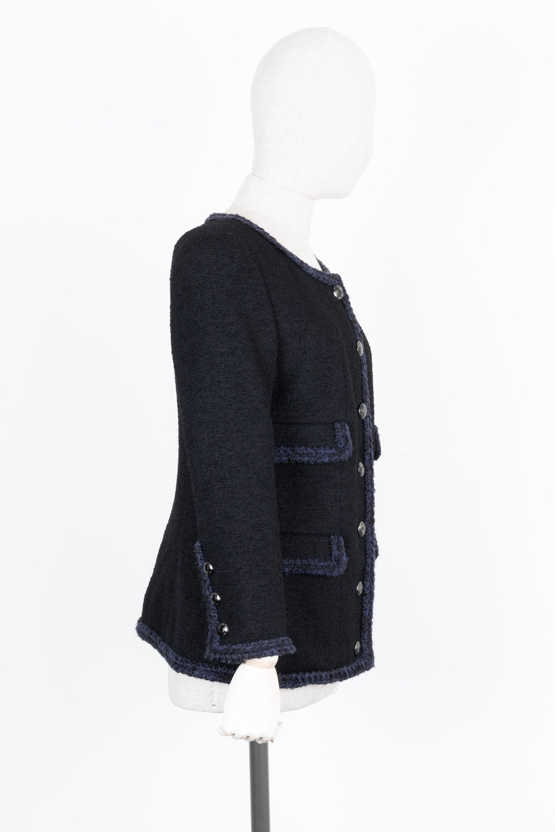 CHANEL Four Pocket Tweed Jacket Black