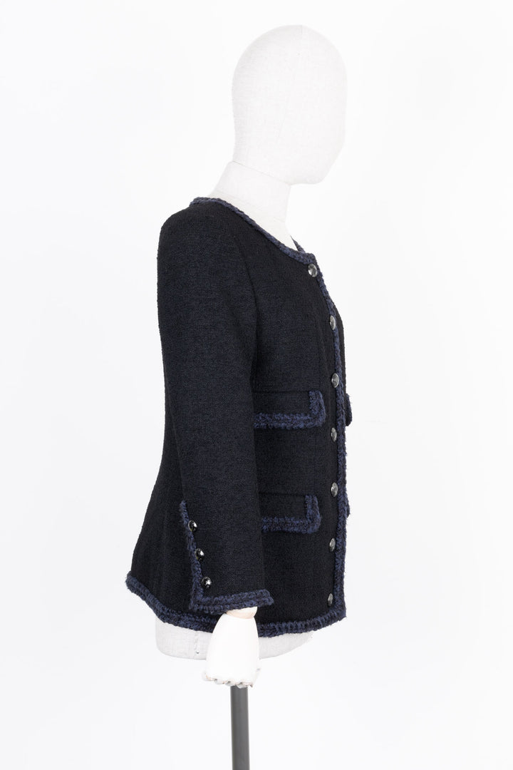 CHANEL Four Pocket Tweed Jacket Black