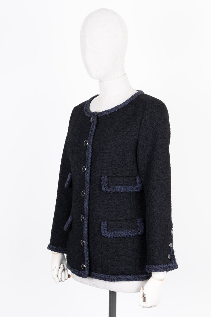 CHANEL Four Pocket Tweed Jacket Black