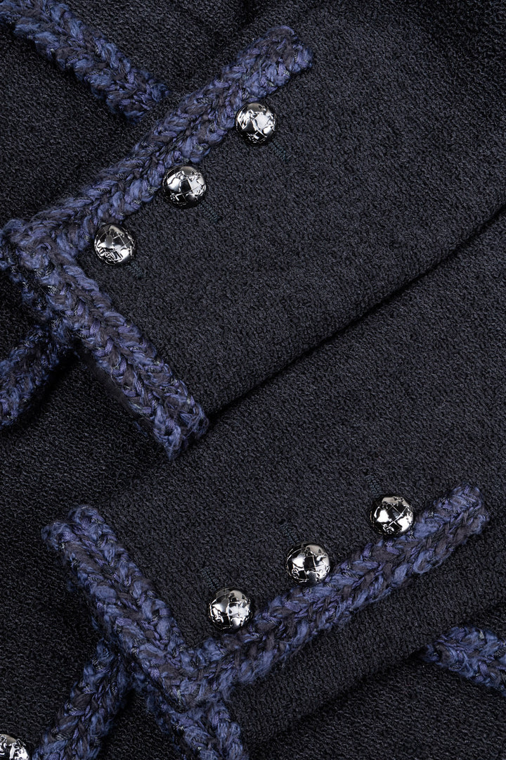 CHANEL Four Pocket Tweed Jacket Black