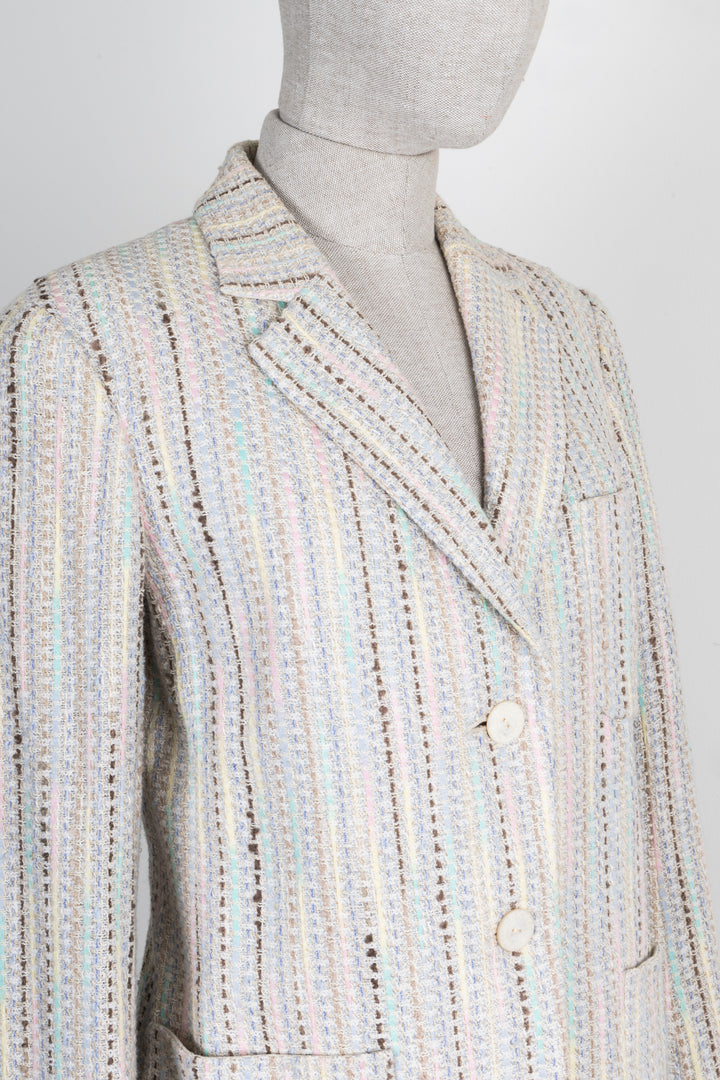 CHANEL Jacket Tweed Striped Multicolor 00C