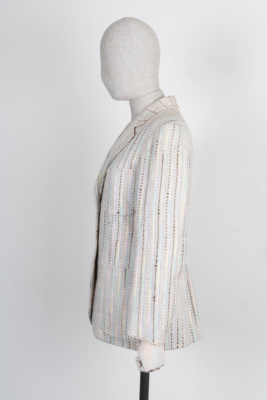 CHANEL Jacket Tweed Striped Multicolor 00C
