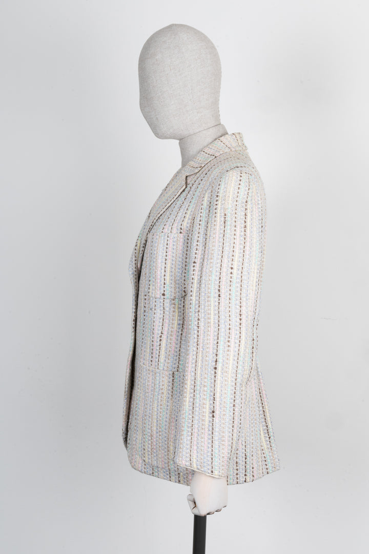 CHANEL Jacket Tweed Striped Multicolor 00C